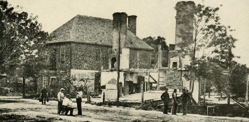 the Nelson House in Yorktown (shelled by the American army during the Revolutionary War) was used by Confederate officers during construction of the Warwick Line, which delayed McClellan's advance up the Peninsula in 1862