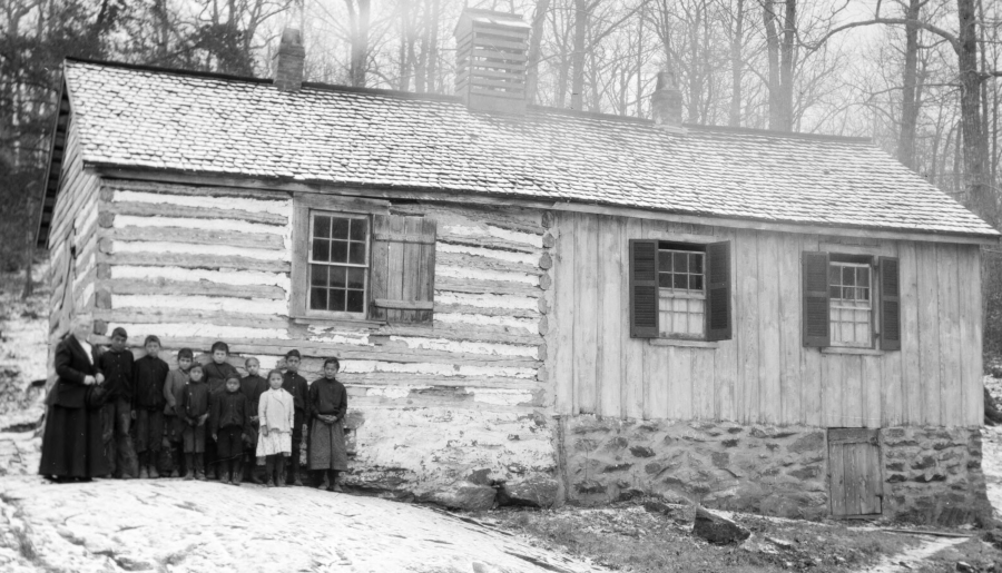 inside the schoolhouse at Bear Mountain