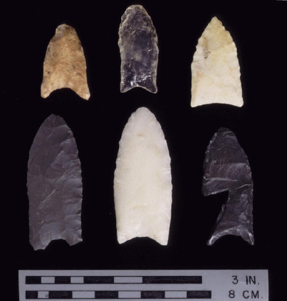 first explorers into new territory brought large points that could be retouched, then shifted to making lighter points after discovering where new stone could be quarried