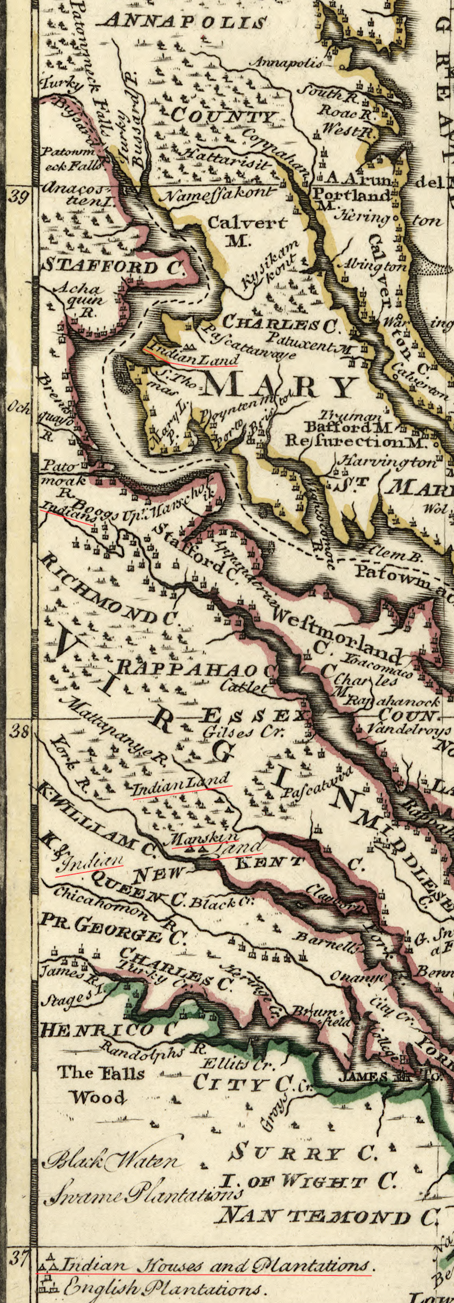 just before the French and Indian War, Native America control over land in Tidewater was still significant