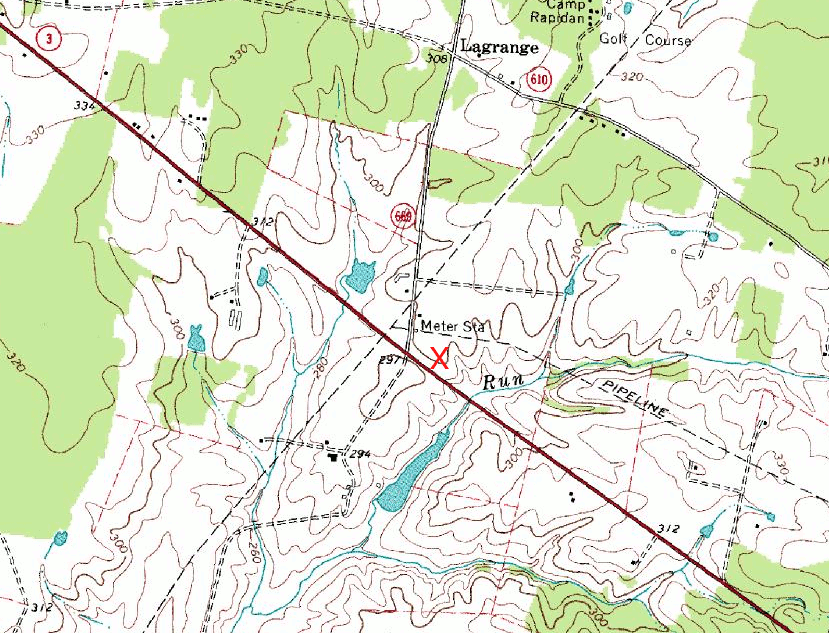 Brook Run and Route 3, location of jasper quarry