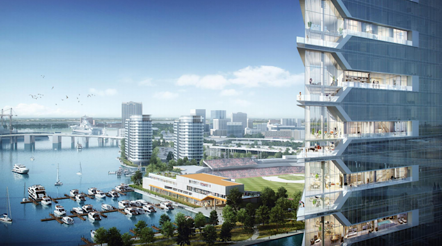 the Pamunkey proposed building a high-rise resort hotel, as part of the casino package next to Harbor Park