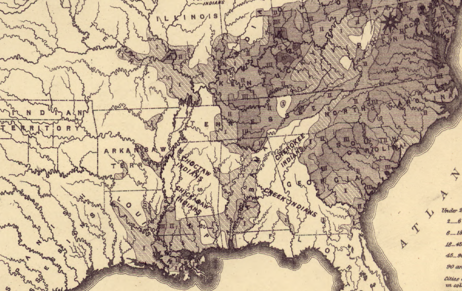 the Cherokee occupied the western edge of the Carolinas in 1820