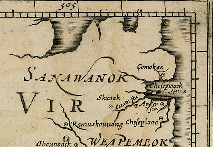 the Roanoke colonists discovered the Chesapeakes lived along the Elizabeth and Lynnhaven rivers