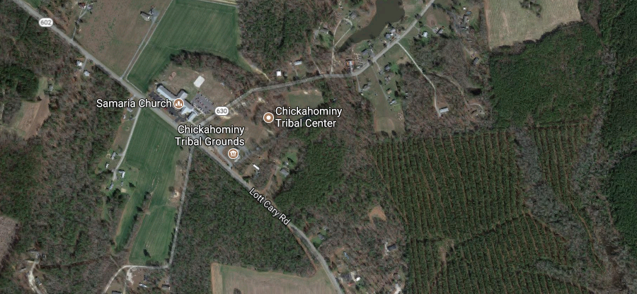 the center of the modern Chickahominy community is in a rural area of Charles City County