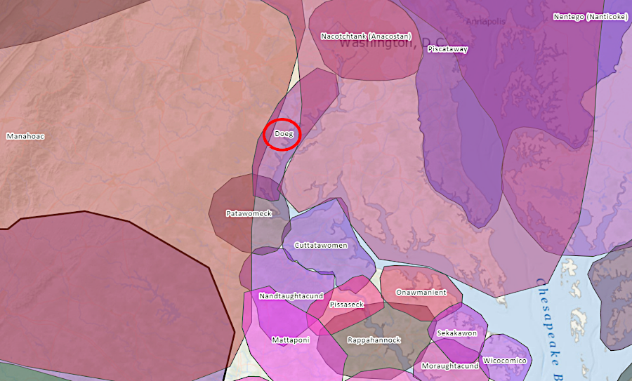 the Moyumpse (Dogue) were associated with the Piscataway when English colonists arrived in Virginia