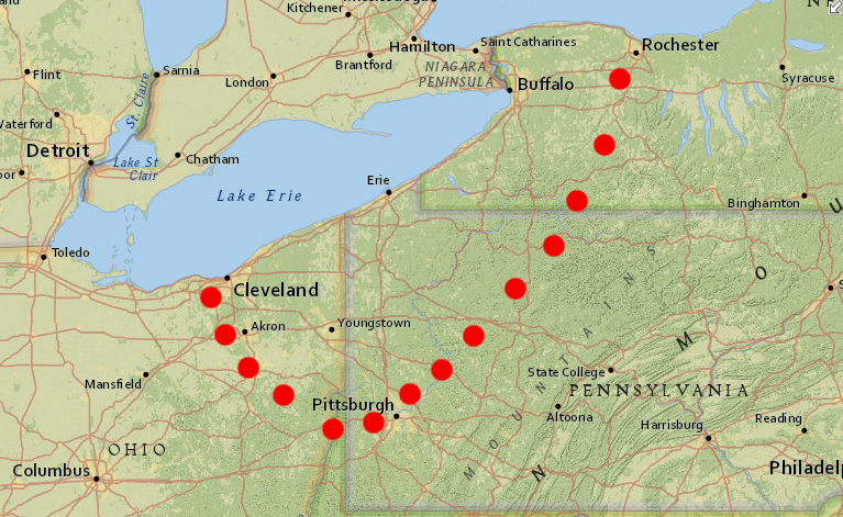 the Erie lived west of the Iroquois, and were conquered by them between 1651-1682 during the Beaver Wars