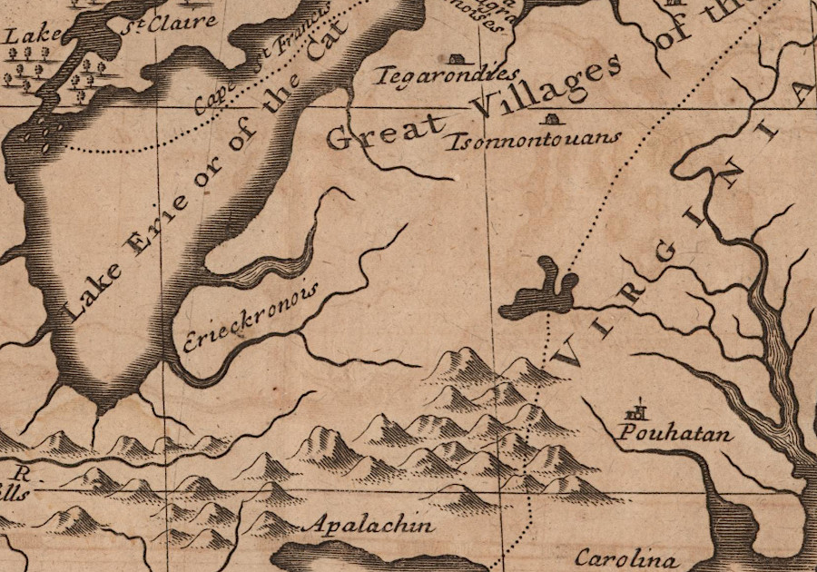 the Erie dominated the area between the Ohio River and Great Lakes until they were destroyed (