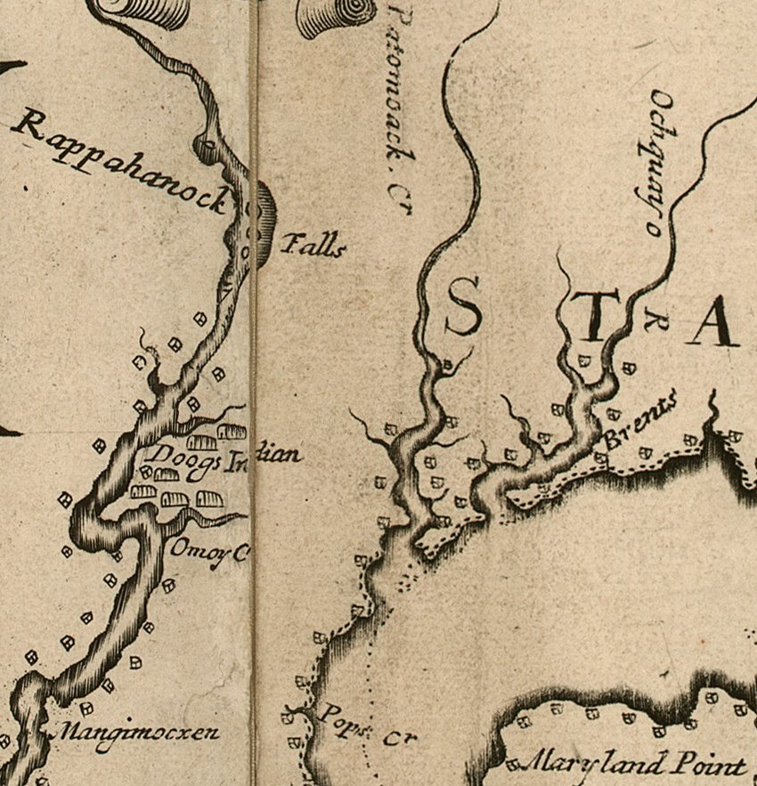 in 1670 Augustine Herrman documented the Doogs living along the Rappahannock River