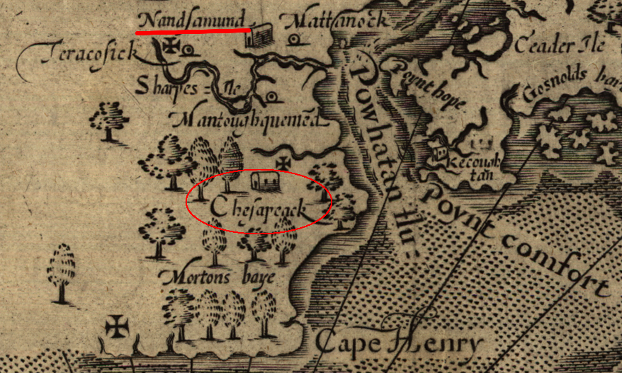 the Nansemond may have repopulated the territory of the Chesapeake just before the English arrived in 1607