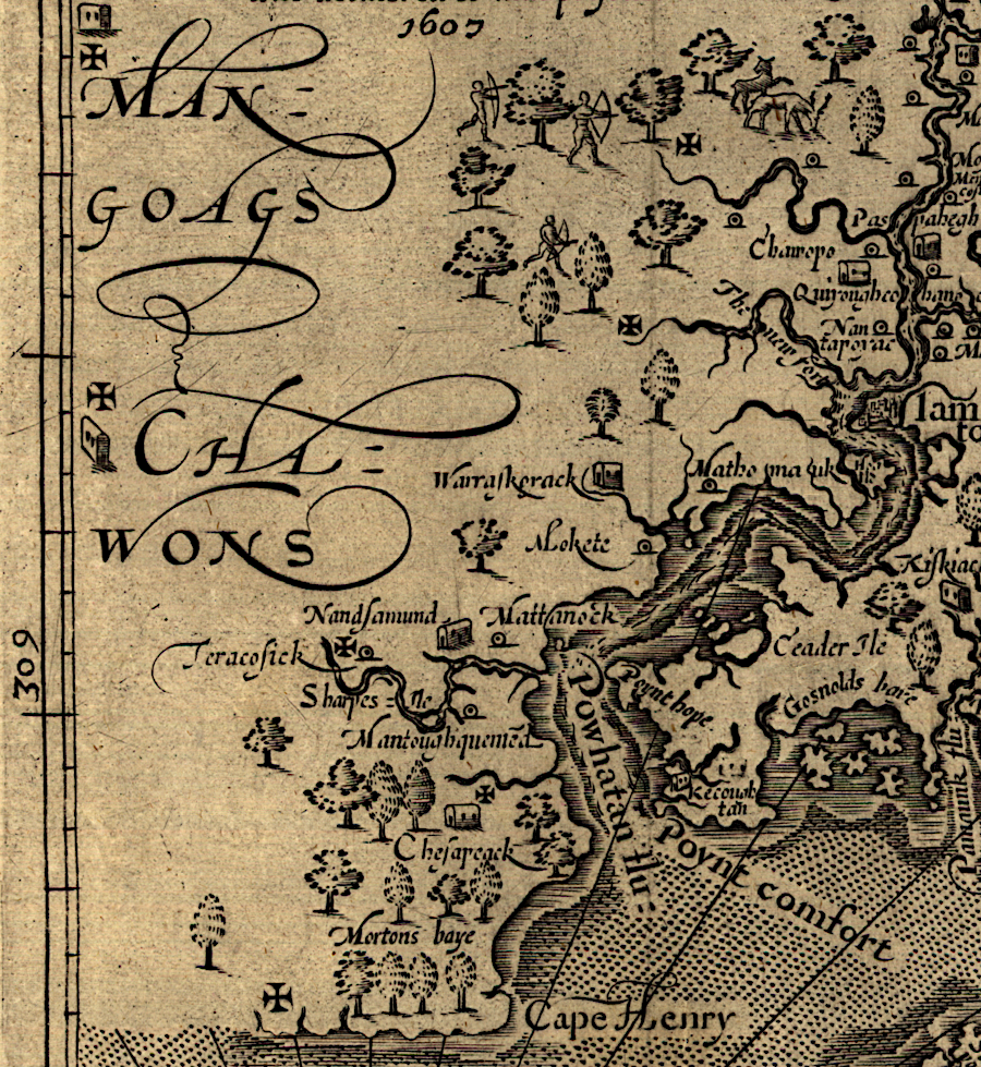 John Smith explored the Chesapeake Bay watershed in 1608, and in 1673 colonists were still unfamiliar with the Chowan River watershed