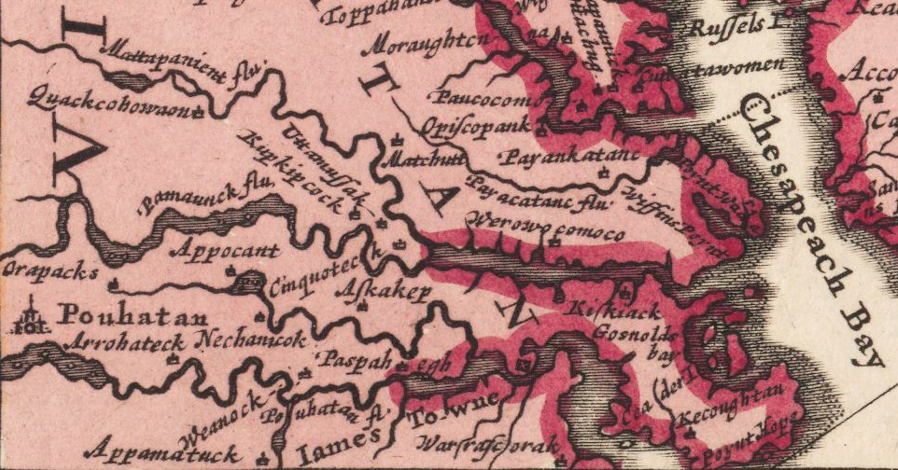 Native American towns surrounded Jamestown until the Anglo-Powhatan wars resulted in English dominance of the territory once controlled by Powhatan