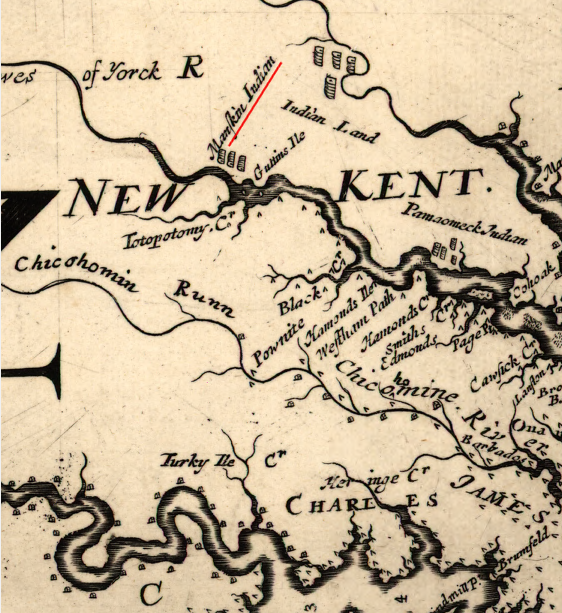 Opechancanough was captured near his fortified town on the Pamunkey River opposite Totopotomoy Creek