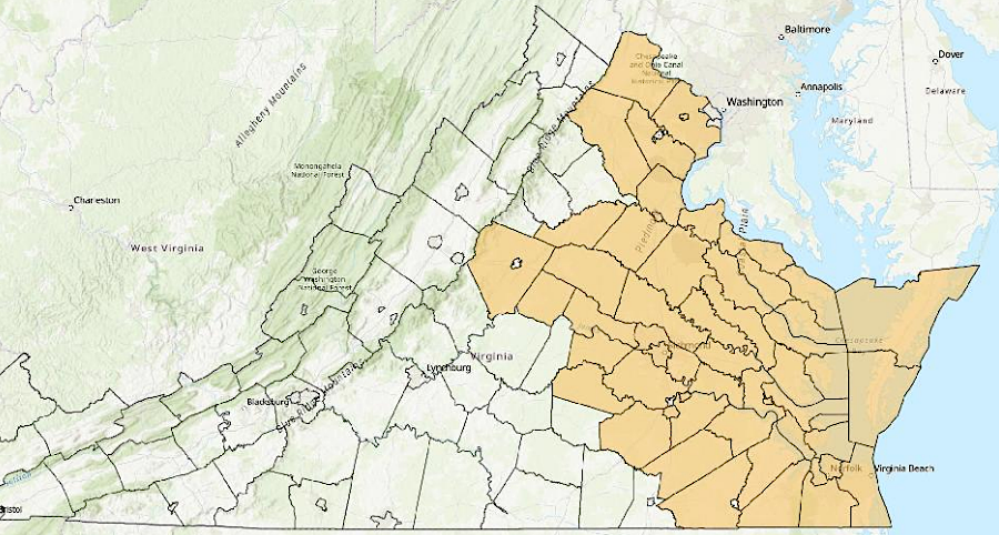 Virginia has defined a geographic area where the Pamunkey should be consulted on state projects