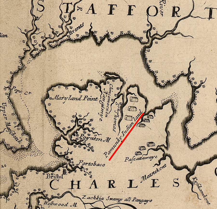 just before Bacon's Rebellion, some of the Pamunkey may have been living with the Piscataway in Maryland