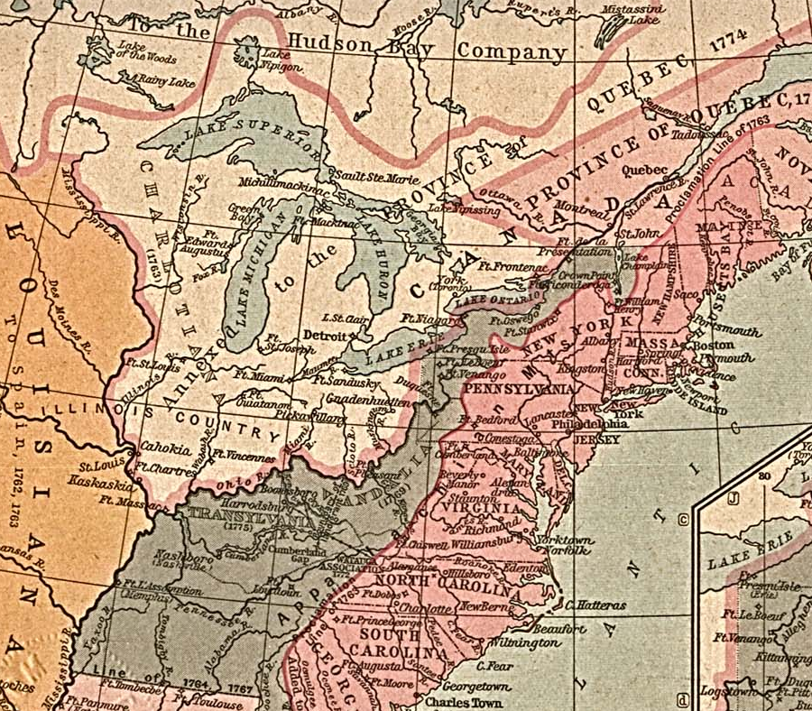 extension of Quebec's boundaries in 1774 did not affect Iroquois land claims in New York or Native American claims south of the Ohio River