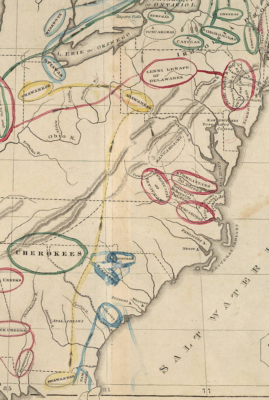 the Shawnee may have migrated into Pennsylvania before English colonists arrived and forced them west across the Ohio River