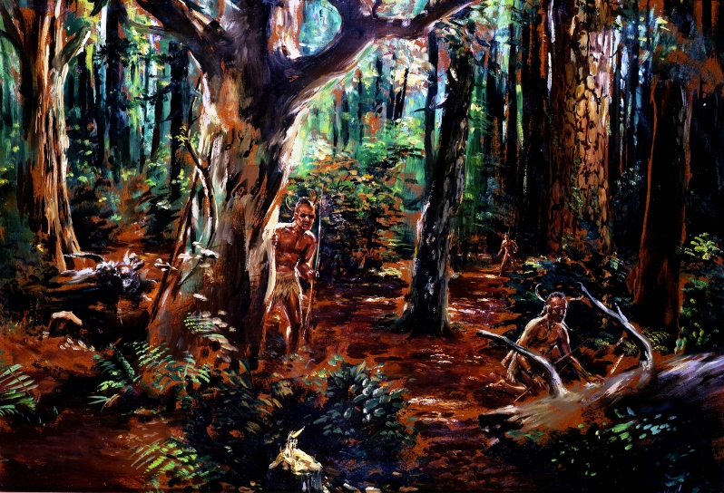 Sidney King painting of Algonquians in Virginia when English colonists arrived at Jamestown