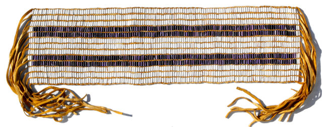 the Two Row Belt, supposedly created in 1613, is claimed to represent a 1613 agreement between the Five Nations and the Dutch in New York to trade together but live in separate communities, like people in two canoes traveling together