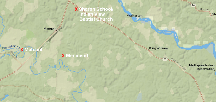 the Upper Mattaponi live close to Powhatan's last capital at Matchut and Opechancanough's capital at Menmend