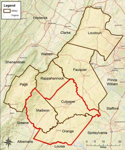 boundaries of Disease Containment Area 2 were expanded to include Fauquier, Loudoun, Page, and Rappahannock counties
