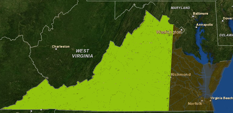 elk lived throughout Virginia, west of the Fall Line, in 1600