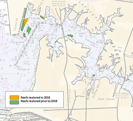 Virginia committed in 2014 to complete oyster restoration in five rivers, and achieved success in the Lafayette River in 2018