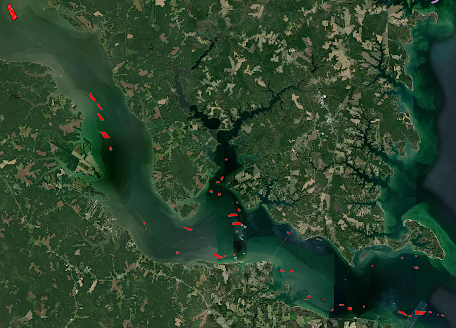 a deeper channel in the Rappahannock River allows salty water suitable for oyster reefs to reach further upstream