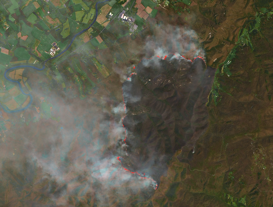 the Rocky Mount Fire in April, 2016 burned over 10,000 acres in Shenandoah National Park, and sent smoke towards Harrisonburg