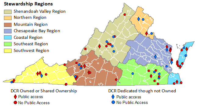 some Natural Area Preserves remain closed to public use to preserve sensitive resources, or because conservation easements were acquired without the right for public access