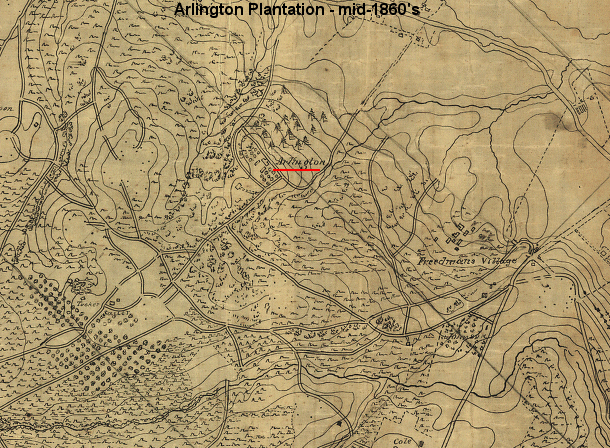 map showing Arlington Cemetery location after Civil War