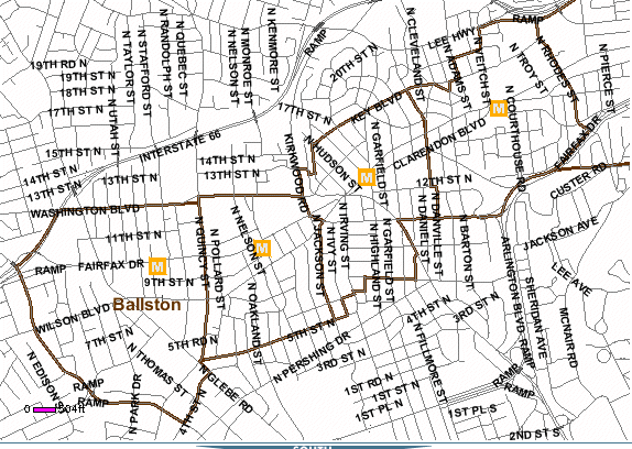 Arlington County planning districts around Metro stations