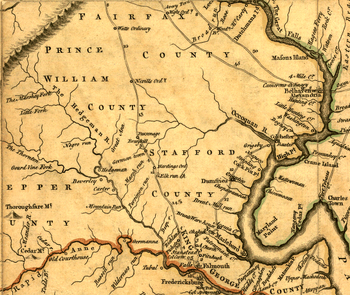 Fry-Jefferson map of Northen Virginia, 1754