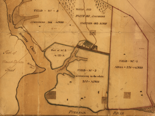 A plan of my farm on Little Huntg. Creek & Potomk. R. G. W
