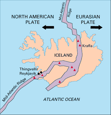 bedrock in Iceland is much younger than in Virginia