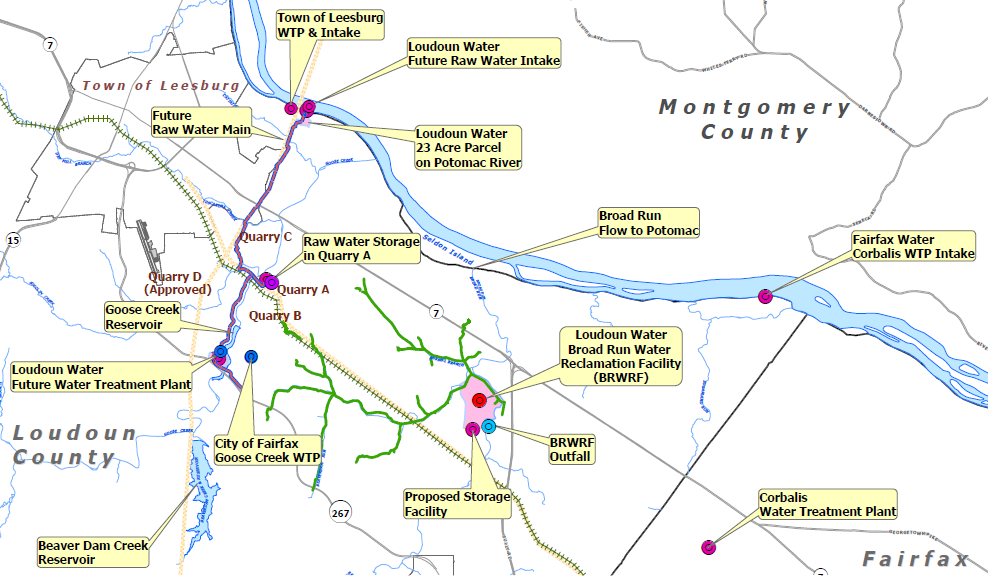 Loudoun Water will meet a portion of its projected 90 million gal/day (MGD) demand through water banking