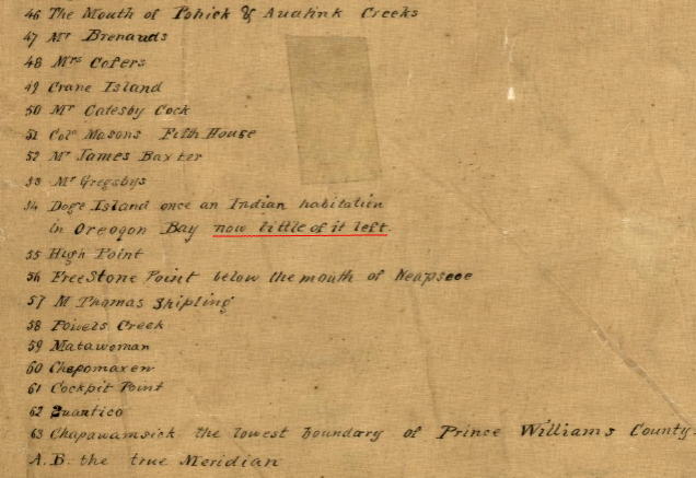 when George Mason IV was born, little of Dogue Island was left according to a map completed in 1737