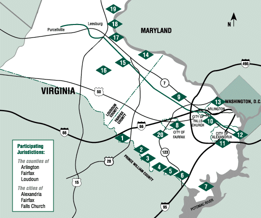 Northern Virginia Regional Park Authority facilities