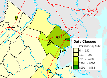 population density, 2000