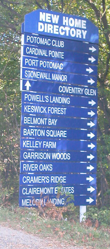 signs of subndivisions in Prince William County