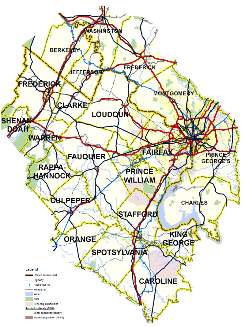 Super Northern Virginia region included portions of Shenandoah and Orange counties, according to one study by Virginia Department of Transportation