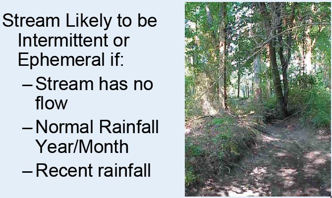 clues for classifying an intermittent stream