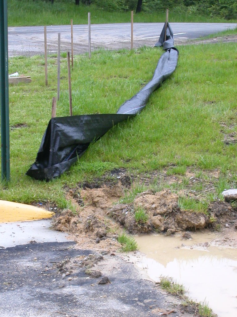 temporary silt fence at construction site