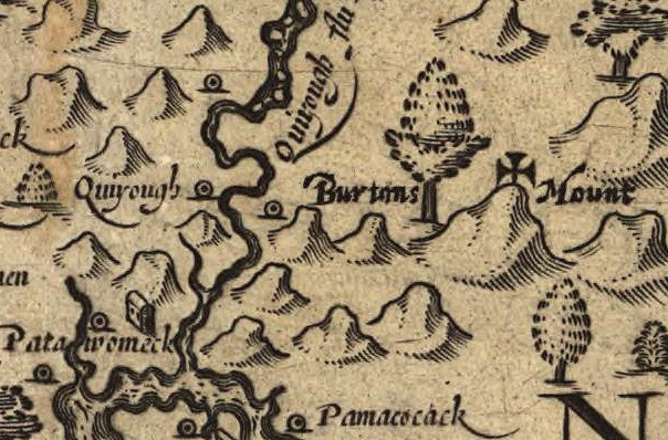 Aquia Creek, shown on John Smith's map
