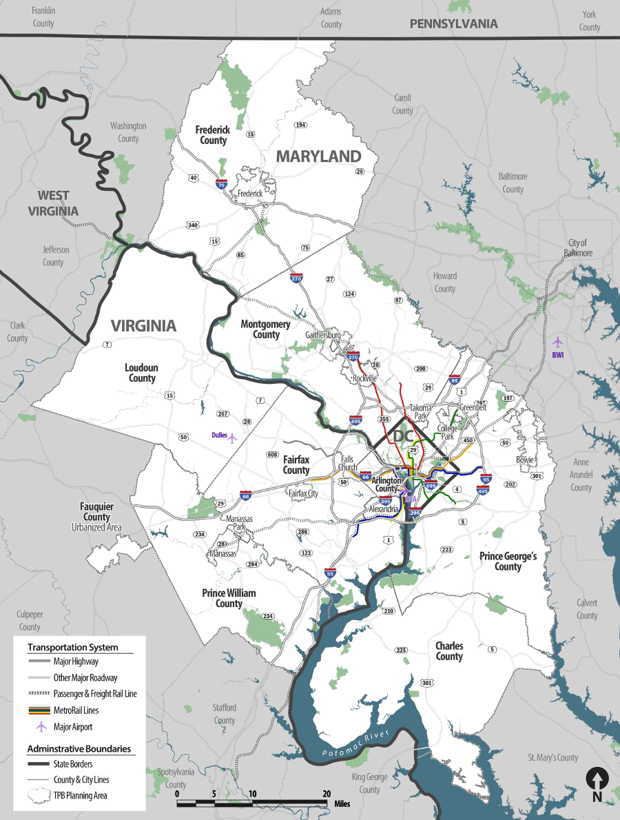 the boundaries for projects in the Financially Constrained Long-Range Transportation Plan include 22 local governments