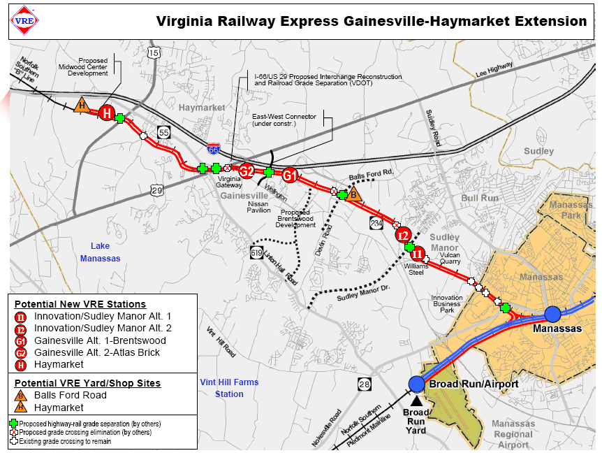proposed VRE extension to Gainesville/Haymarket