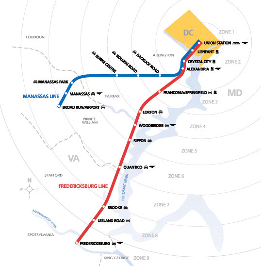 VRE service map