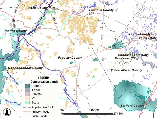 Conservation Easements and parks in and around Fauquier County