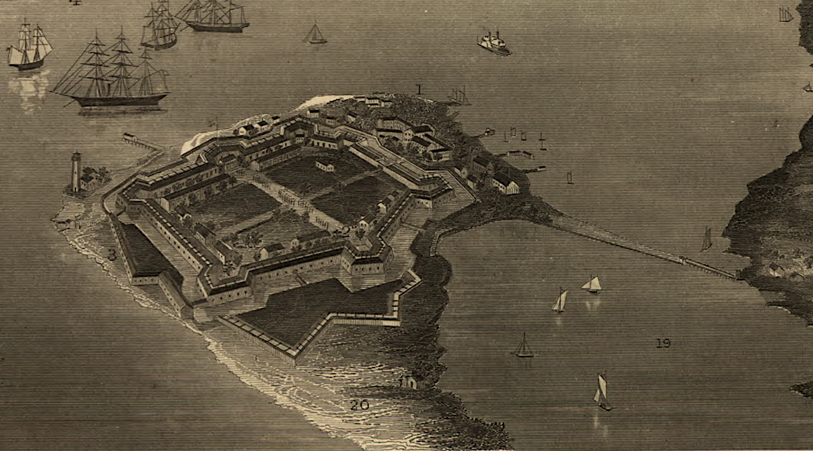 the first Hygeia Hotel, located between the moat around Fort Monroe and the James River shipping channel, was removed in 1862