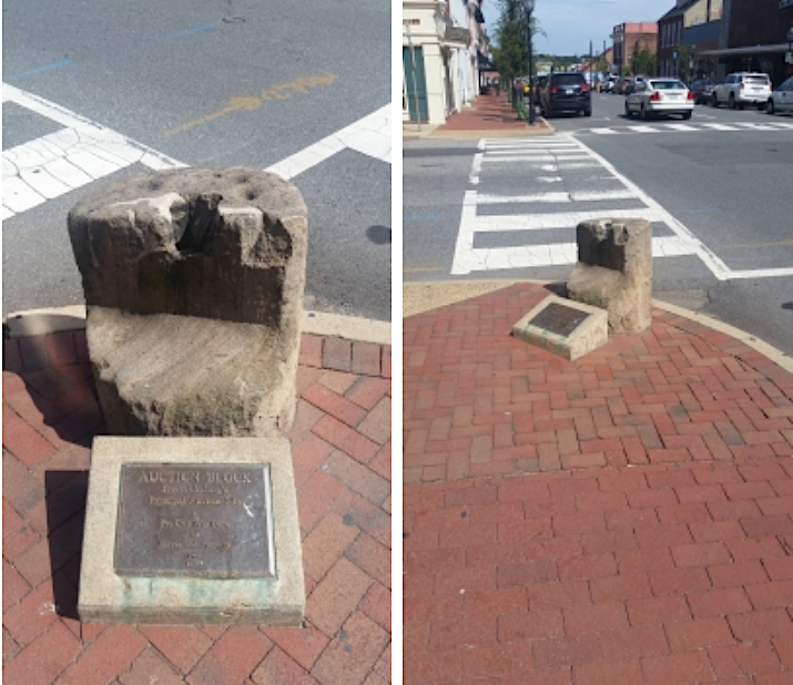 the slave block was located at the corner of Charles and William streets